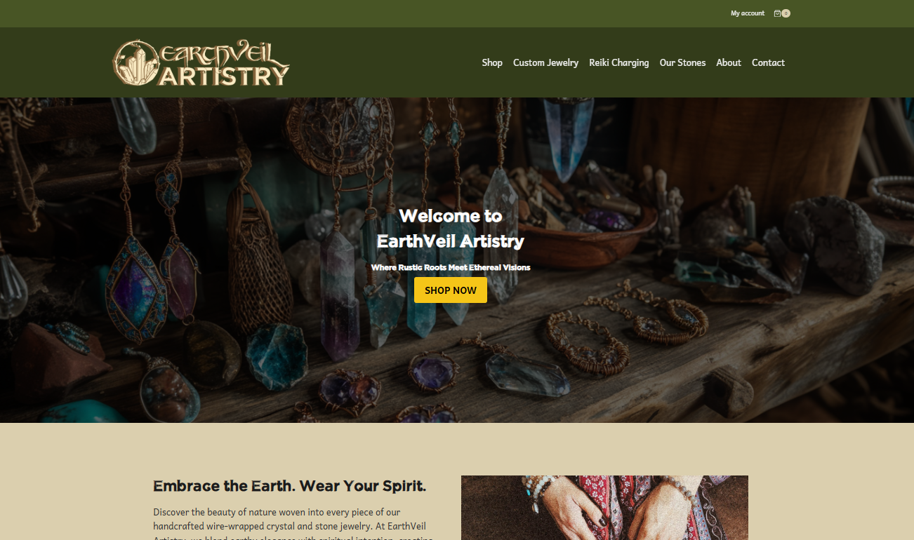 Earthveil Artistry Custom WordPress and Branding Services